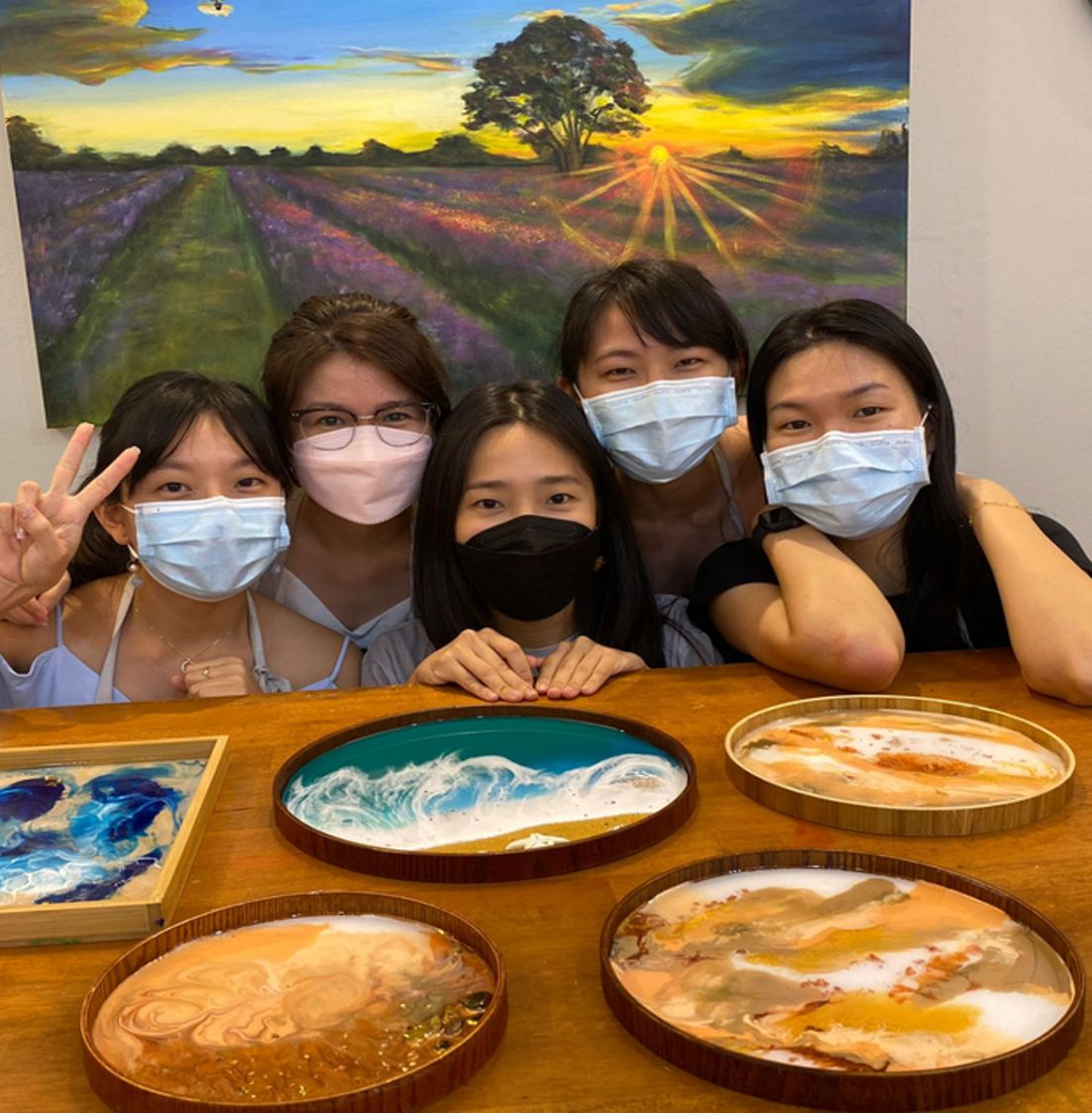 DBD HUB Express Yourself with Art workshop—employees engaging in creative art activities with paints, canvases, and tools, promoting mental wellness, self-expression, and workplace creativity.