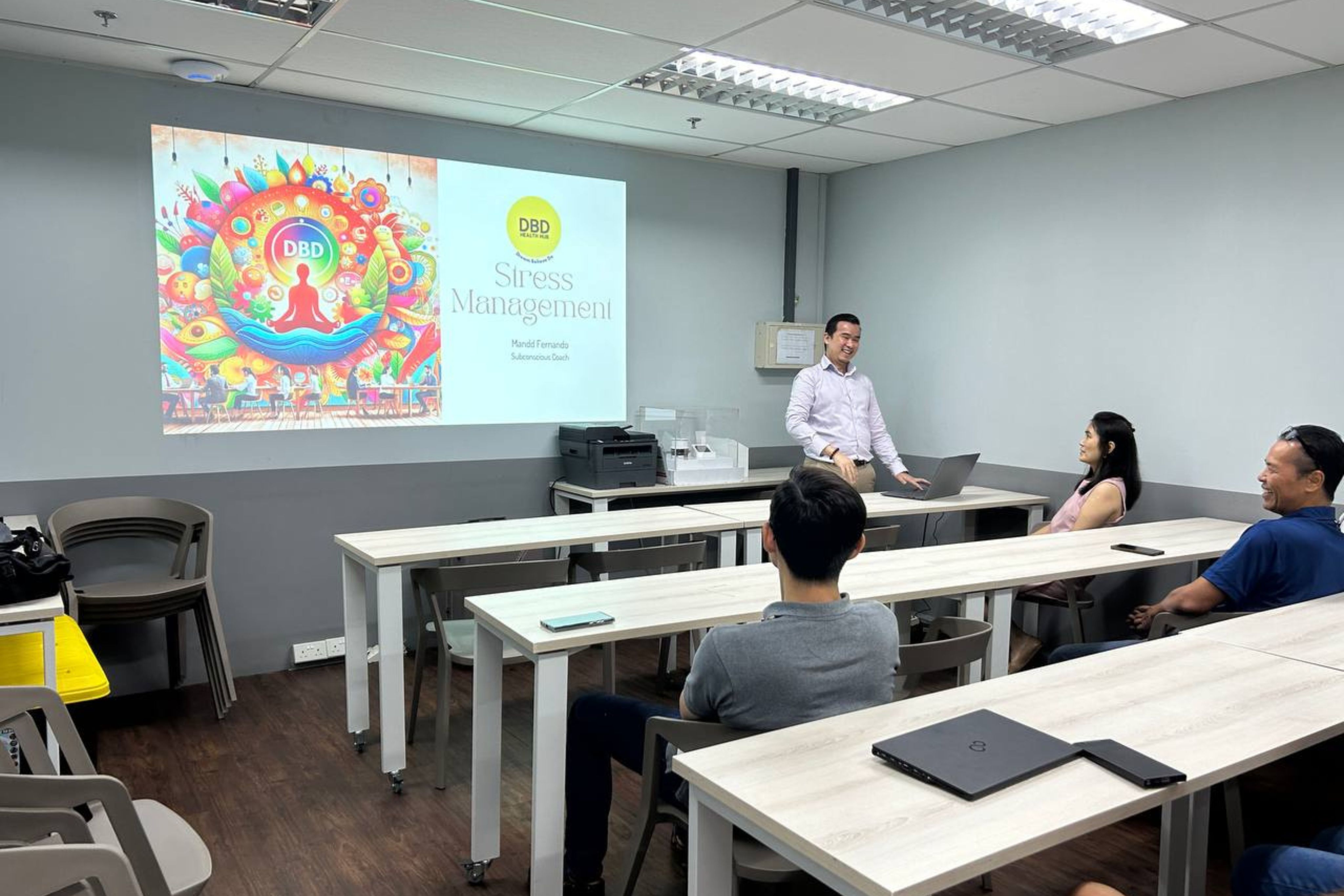 DBD HUB–corporate wellness–group fitness classes–on-site fitness–virtual fitness–employee wellness–team building activities–stress reduction–workplace wellness–corporate health screening–health assessments–biometric testing–preventive care–employee health–workplace wellness programs–health talks–mental wellness workshops–employee wellbeing–stress management–nutrition talks–workplace wellness seminars–first aid training–CPR certification–workplace safety–emergency response–employee preparedness–customized team programmes–team building–employee engagement–communication skills–workplace culture–Singapore-Health Talk & Mental Wellness Workshop