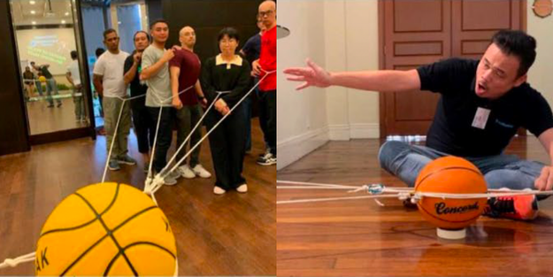 DBD HUB corporate wellness customised team building activity in Singapore featuring employees engaging in the How the Ant Moved a Mountain challenge to build synergy, leadership, team dynamics, communication, and cross-functional collaboration in the workplace.