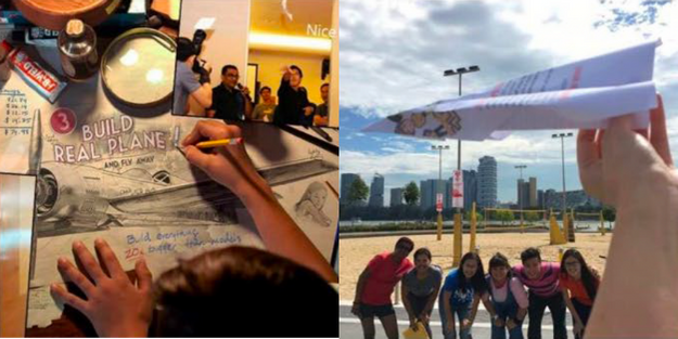 DBD HUB corporate wellness team building program in Singapore featuring employees collaborating on From Plan to Plane activity, simulating global coordination to design and manufacture a next-gen commercial space vehicle—enhancing teamwork, cross-functional communication, innovation, and project execution under pressure.