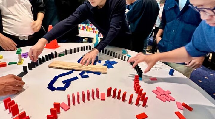 Domino Cause and Effect team bonding activity Singapore by DBD Hub